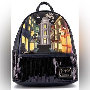NEW LOUNGEFLY Harry Potter Diagon Alley Sequin Mini Backpack